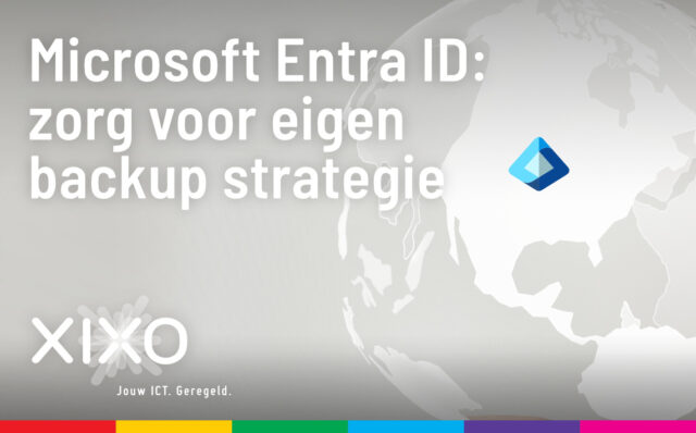 abstract beeld met doorzichtige aardbol en daarop de tekst: Microsoft Entra ID: zorg voor eigen backup strategie